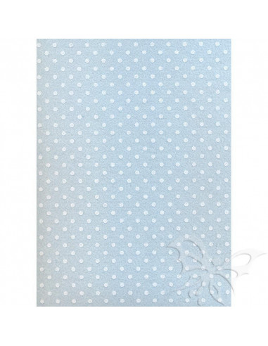 Feltro 3mm 50x70cm Pois Celeste-Bianco 529908