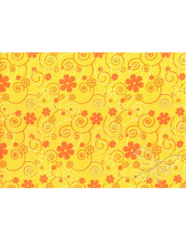 Feltro 1mm 30x40cm Curly Flowers Giallo-Arancio-Bianco 25013042