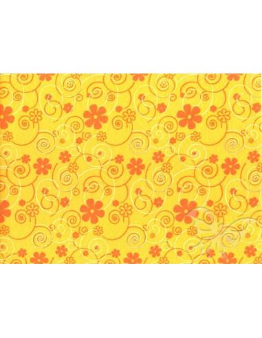 Feltro 1mm 30x40cm Curly Flowers Giallo-Arancio-Bianco 25013042