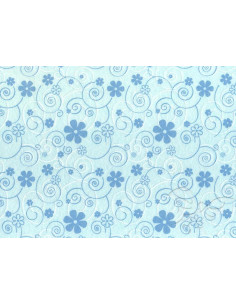FELTRO 30x40cm 1mm Curly Flowers Celeste/Azzurro/bianco  25013016