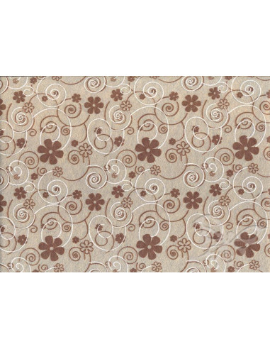 Feltro 1mm 30x40cm Curly Flowers Beige-Marrone-Bianco 2501302