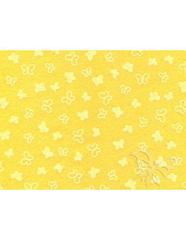 Feltro 1mm 30x40cm Farfalle Giallo mais-Bianco 25017342