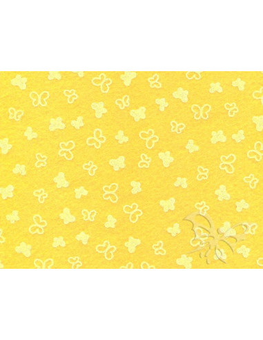 Feltro 1mm 30x40cm Farfalle Giallo mais-Bianco 25017342