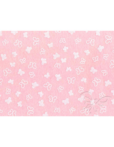 Feltro 1mm 30x40cm Farfalle Rosa pastello-Bianco 25017344