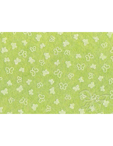 Feltro 1mm 30x40cm Farfalle Verde salvia-Bianco 25017345