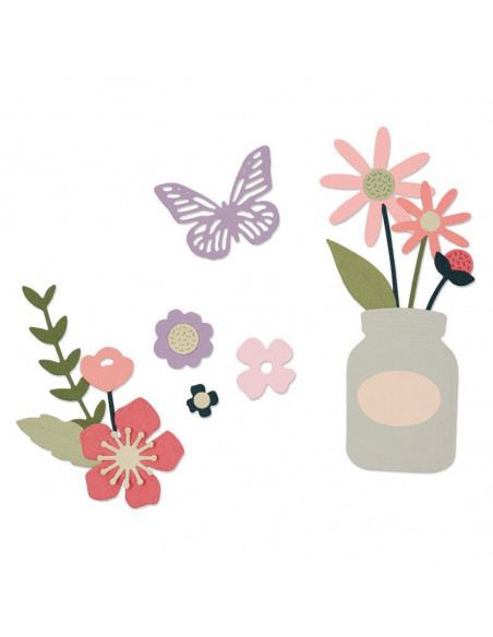 Fustella Sizzix Framelits - Thinlits - Garden Florals 662514