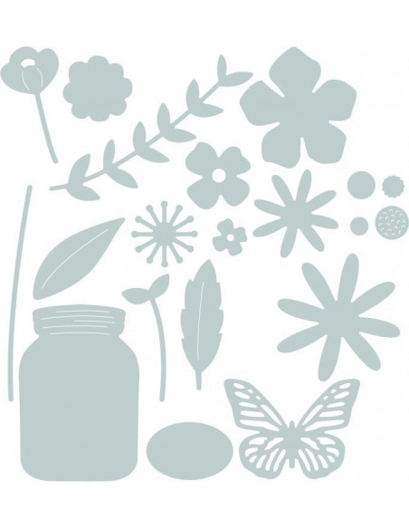 Fustella Sizzix Framelits - Thinlits - Garden Florals 662514