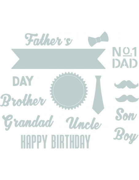 Fustella Sizzix Framelits - Thinlits - Male Occasions 662616
