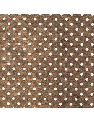 Foglio FELTRO 30x40cm 1mm POIS Marrone Melange-Bianco 25017140