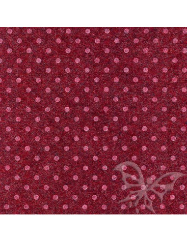 Foglio FELTRO 30x40cm 1mm POIS Rosso Melange-Bianco 25017141