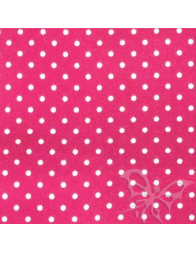 Foglio FELTRO 30x40cm 1mm POIS Fucsia-Bianco 25017114