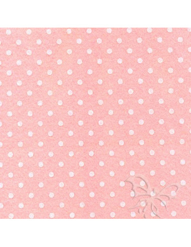 Foglio FELTRO 30x40cm 1mm POIS Rosa Baby-Bianco 25017136