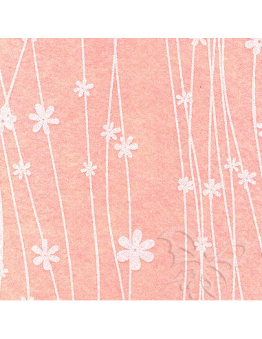 Foglio FELTRO 30x40cm 1mm FIORI Rosa Pastello-Bianco 25019044