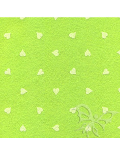 Foglio FELTRO 30x40cm 1mm CUORI Verde Pistacchio-Bianco 25017210