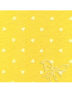 Foglio FELTRO 30x40cm 1mm CUORI Giallo-Bianco 25017230