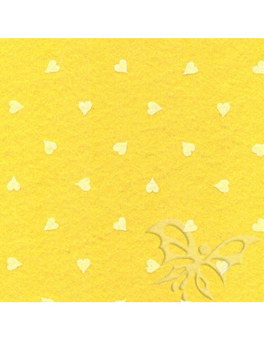 Foglio FELTRO 30x40cm 1mm CUORI Giallo-Bianco 25017230