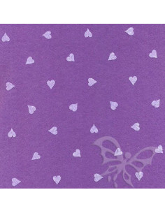 Foglio FELTRO 30x40cm 1mm CUORI  Lilla-Bianco 25017226