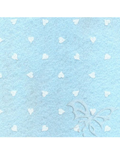 Foglio FELTRO 30x40cm 1mm CUORI  Celeste-Bianco 25017216