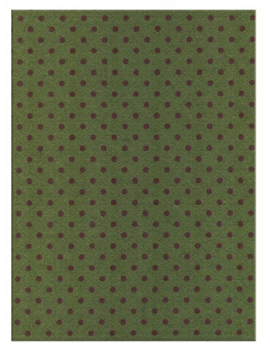 Feltro 3mm 50x70cm Pois Verde Muschio-Rosso