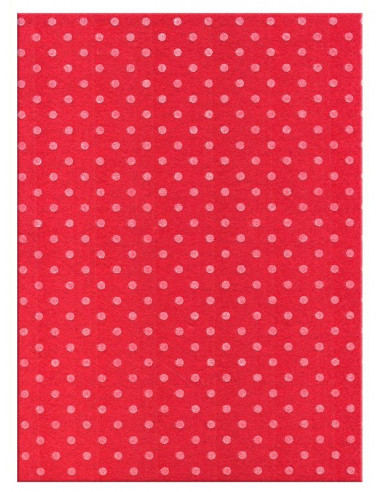 Feltro 3mm 50x70cm Pois Rosso-Bianco