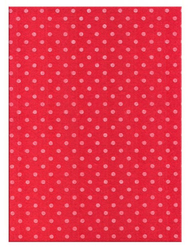 Feltro 3mm 50x70cm Pois Rosso-Bianco