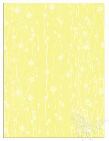 Foglio Moosgummi 40x60cm 2mm Fiori Giallo Pastello-Bianco