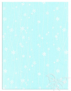 Foglio Moosgummi 40x60cm 2mm Fiori Celeste Baby-Bianco