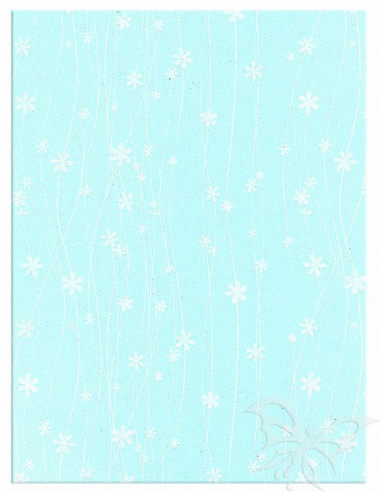 Foglio Moosgummi 40x60cm 2mm Fiori Celeste Baby-Bianco