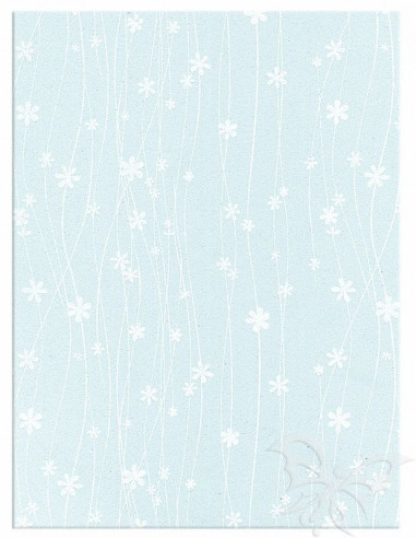 Foglio Moosgummi 40x60cm 2mm Fiori Azzurro pastello-Bianco