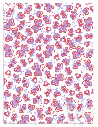 Foglio Moosgummi 40x60cm 2mm Farfalle Rosso-Azzurre