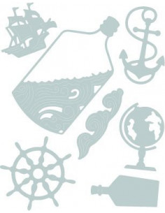 Fustella Sizzix Thinlits Set 7Pz - Ship in a Bottle 662546 2