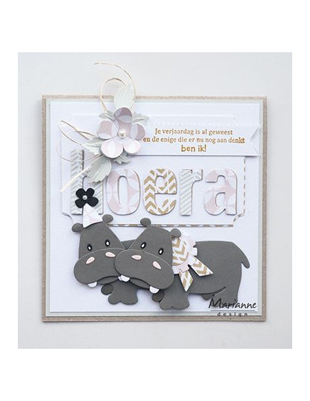 Fustella Marianne Design Collectables - Eline's happy hippo COL1450