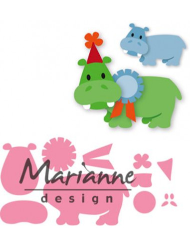 Fustella Marianne Design Collectables - Eline's happy hippo COL1450