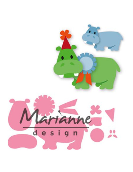 Fustella Marianne Design Collectables - Eline's happy hippo COL1450