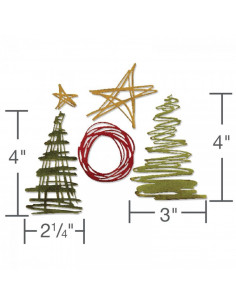 Sizzix Thinlits Die Set Festive Scribbles 2