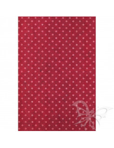 Feltro 3mm 50x70cm Pois Rosso melange-Bianco