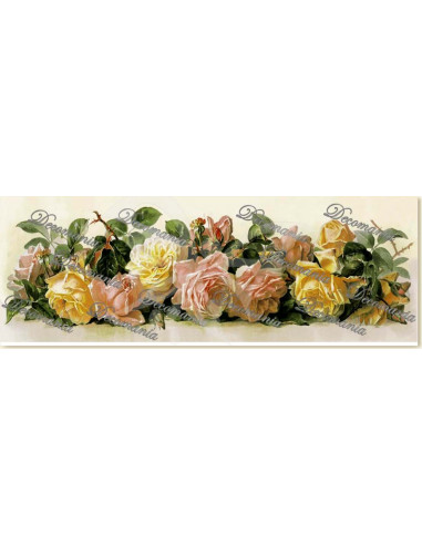 Carta decoupage rose miste