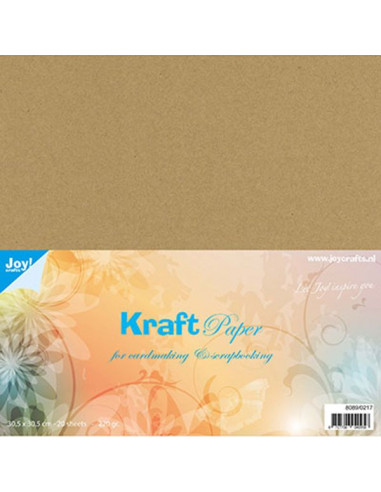 Set 20 fogli Cartoncino Kraft 220gr 30,5x30,5cm