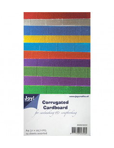 Set 10 Fogli Colorati Cartoncino Ondulato Metallizzato A4