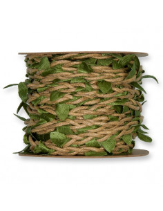 Cordoncino intrecciato Beige con Foglie di Viticcio 1cm x 1mt 2