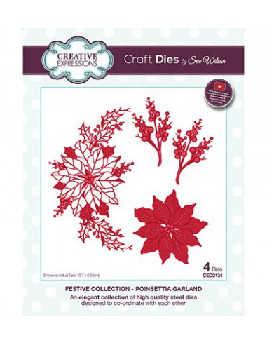 Fustella Creative Expressions - Poinsettia Garland CED3134