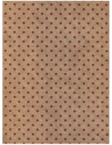 Feltro 3mm 50x70cm Pois Beige melange-Rosso bordeaux