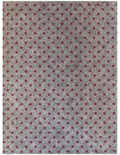 Feltro 3mm 50x70cm Pois Grigio melange-Rosso bordeaux
