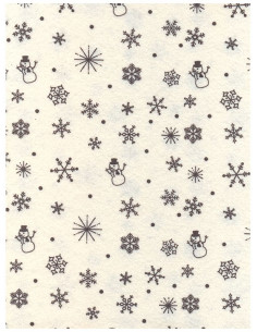Panno stampato Panna-Marrone - Neve 1mm 30x40cm