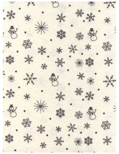 Panno stampato Panna-Marrone - Neve 1mm 30x40cm