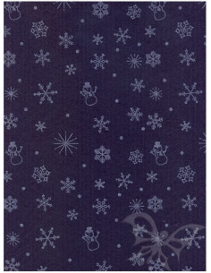 Panno stampato Blu notte-crema - Neve 1mm 30x40cm