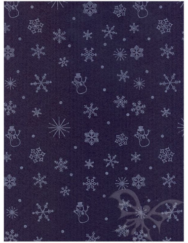 Panno stampato Blu notte-crema - Neve 1mm 30x40cm