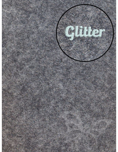 Feltro Glitter Grigio scuro melange 3mm 50x70cm