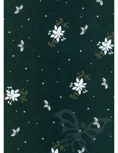 Panno stampato Poinsettia Verde scuro-Bianco 1mm 30x40cm