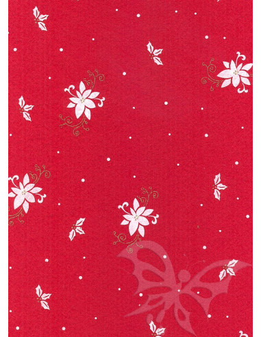 Panno stampato Poinsettia Rosso-Bianco 1mm 30x40cm